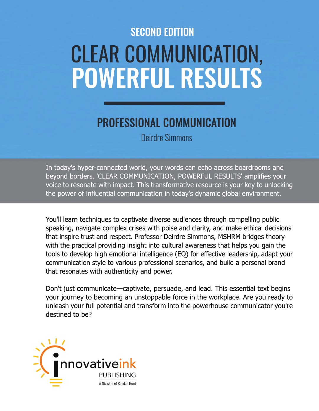 Clear Communication, Powerful Results — back cover